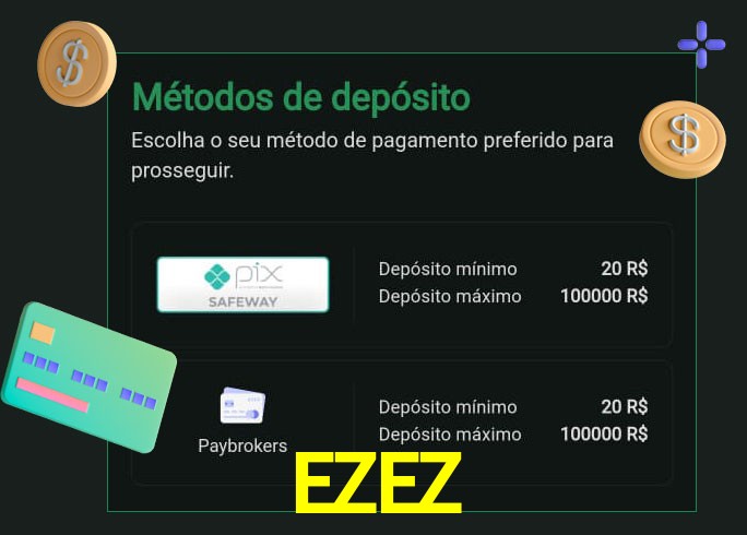 O cassino EZEZ oferece uma grande variedade de métodos de pagamento